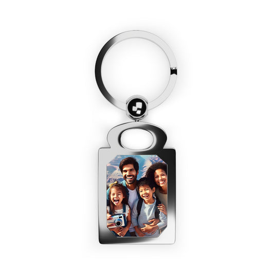 Personalized Rectangle Photo Keyring — Custom Photo Keychain Gift